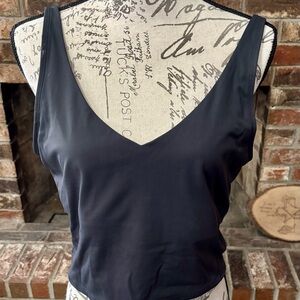 Black V-Neck Sleeveless Top